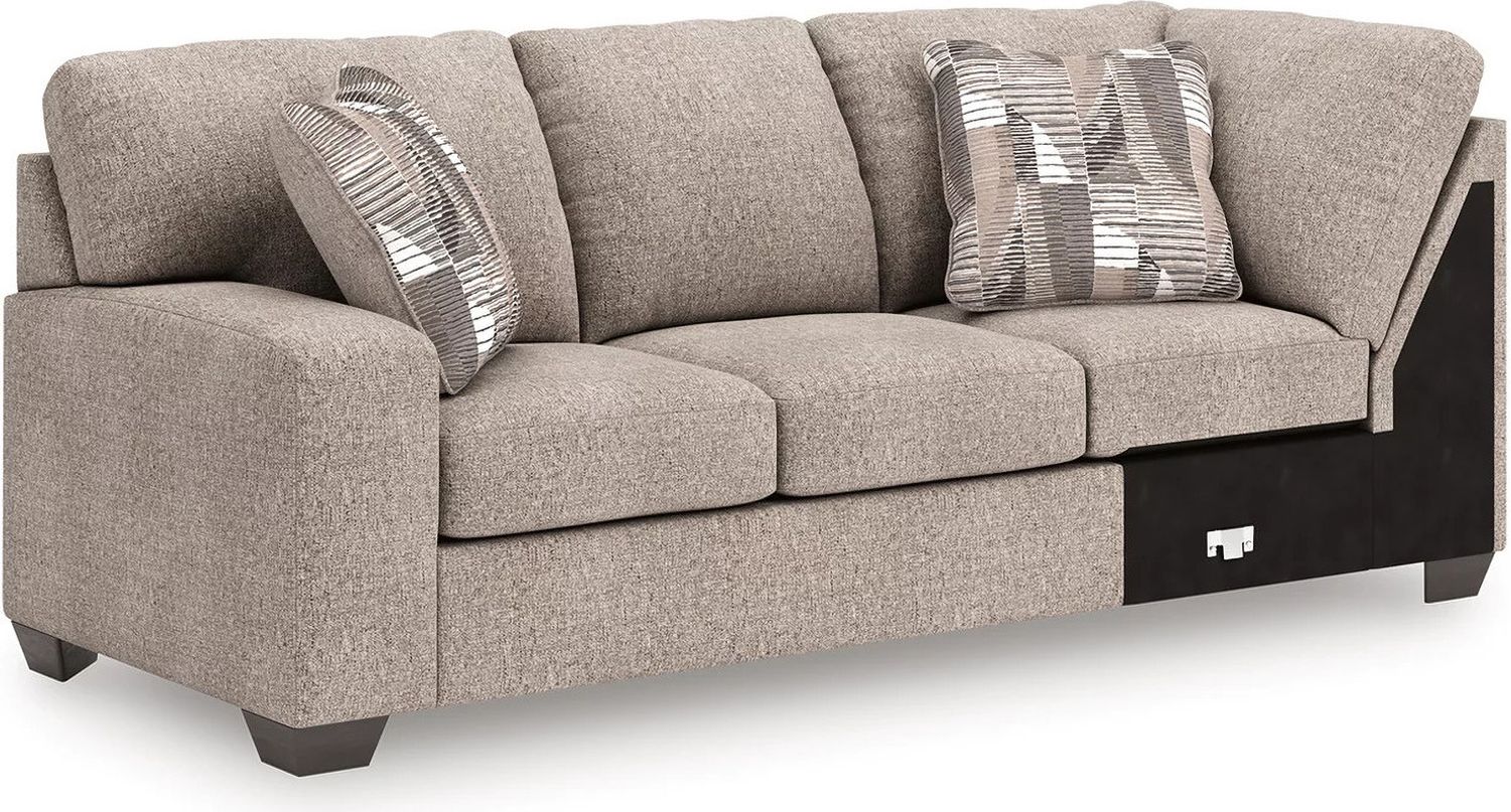 Newellen 3-Piece RAF Sleeper Sectional With Chaise In Hemp 48404S6