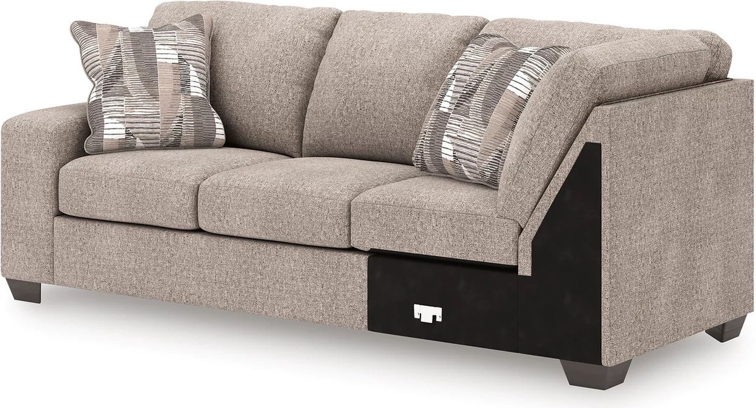 Newellen 3-Piece RAF Sleeper Sectional With Chaise In Hemp 48404S6