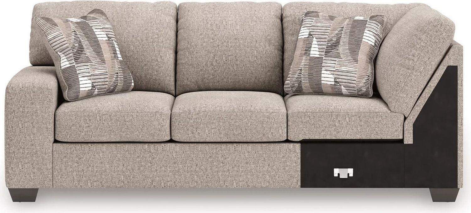 Newellen 3-Piece RAF Sleeper Sectional With Chaise In Hemp 48404S6
