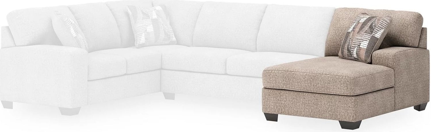 Newellen 3-Piece RAF Sleeper Sectional With Chaise In Hemp 48404S6