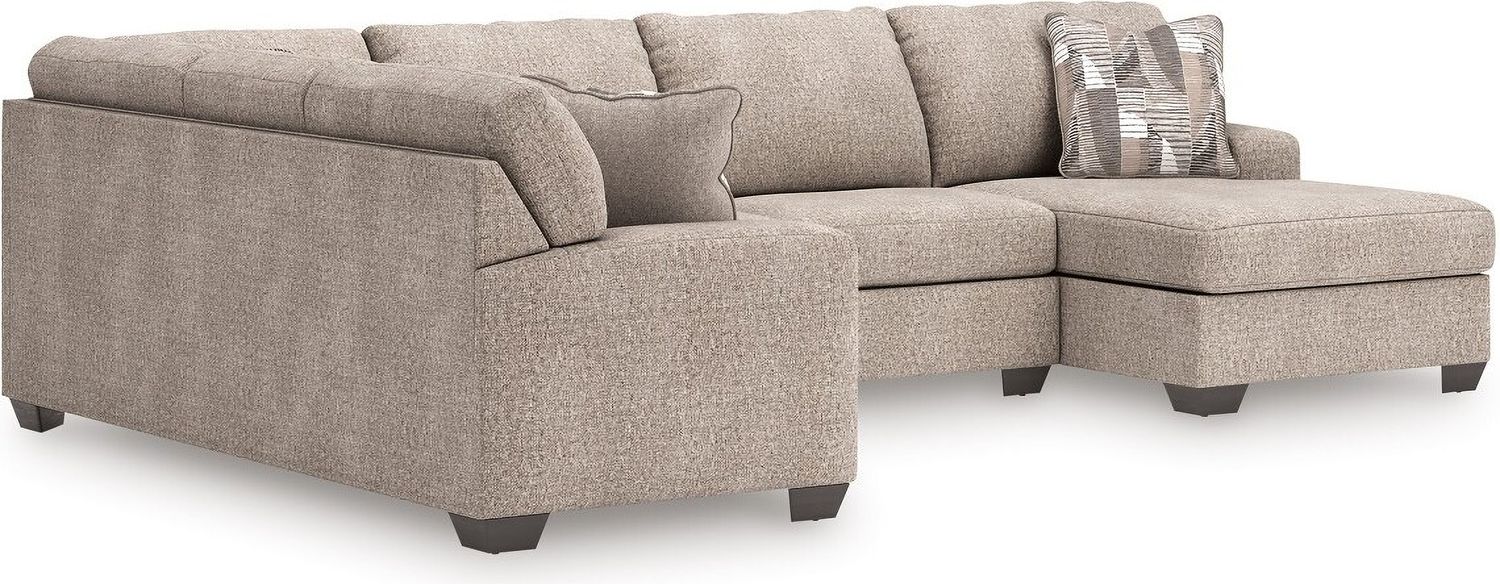 Newellen 3-Piece RAF Sleeper Sectional With Chaise In Hemp 48404S6