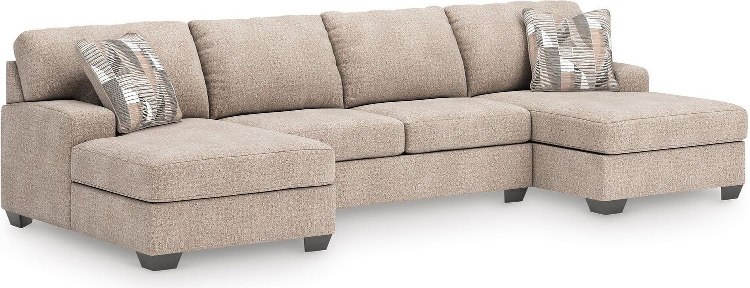 Newellen 3-Piece Sleeper Sectional With Double Chaise In Hemp 48404S7