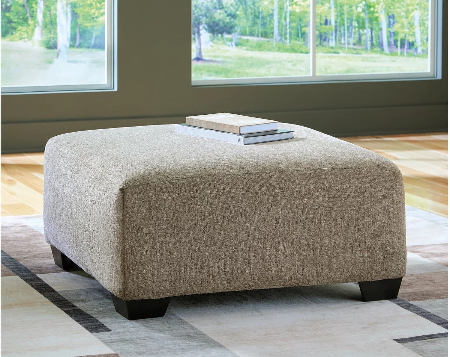 Newellen 3-Piece Sectional and Oversized Ottoman In Hemp 48404U1
