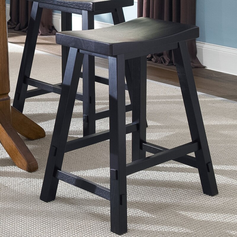 Creations 24 Inch Sawhorse Counter Stool - Black (RTA) 48B1824