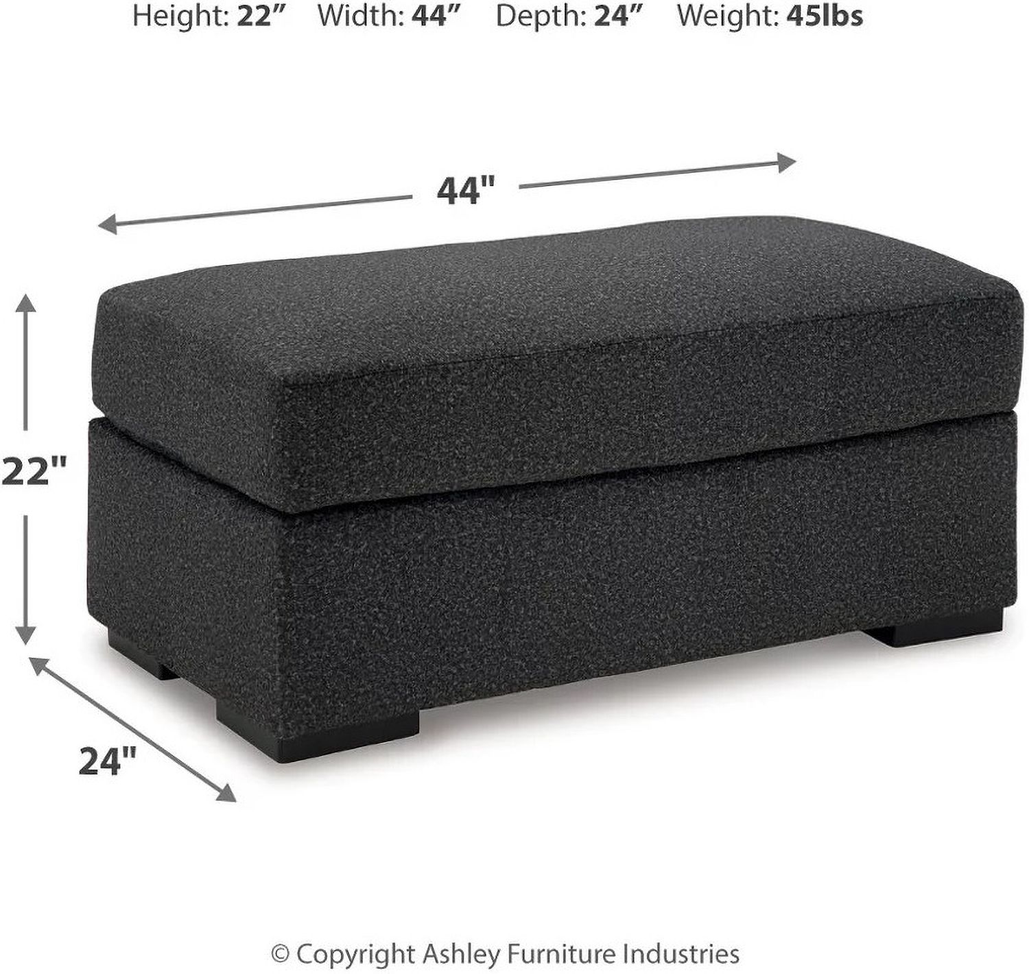 Wryenlynn Ottoman In Onyx 4940514