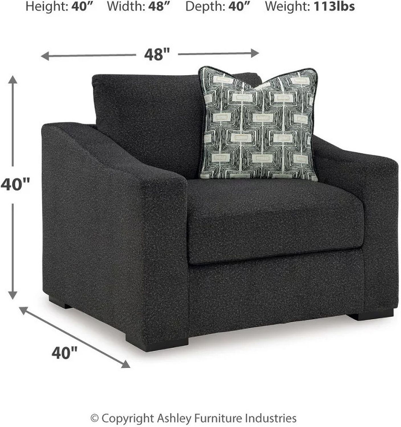 Wryenlynn Oversized Chair In Onyx 4940523