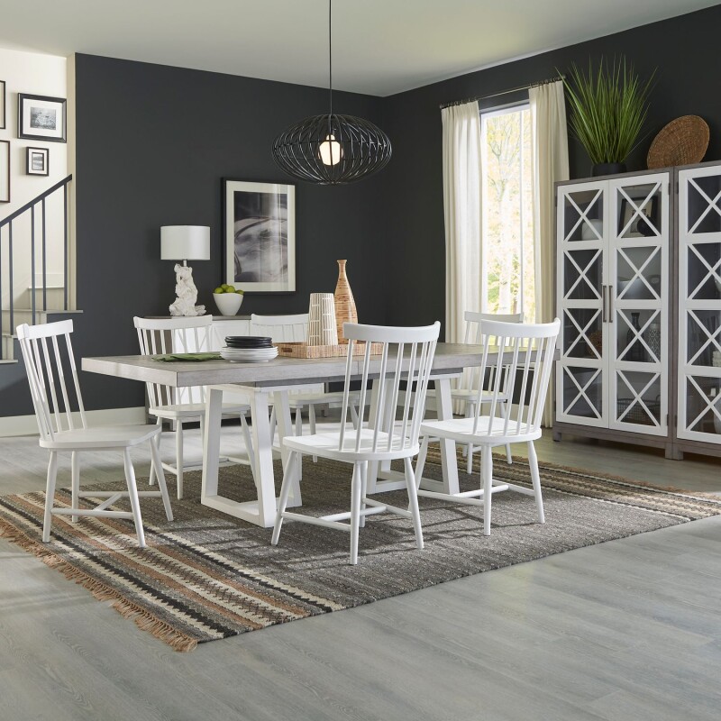 Palmetto Heights Opt 7 Piece Double Pedestal Table Set 499DRO72PS