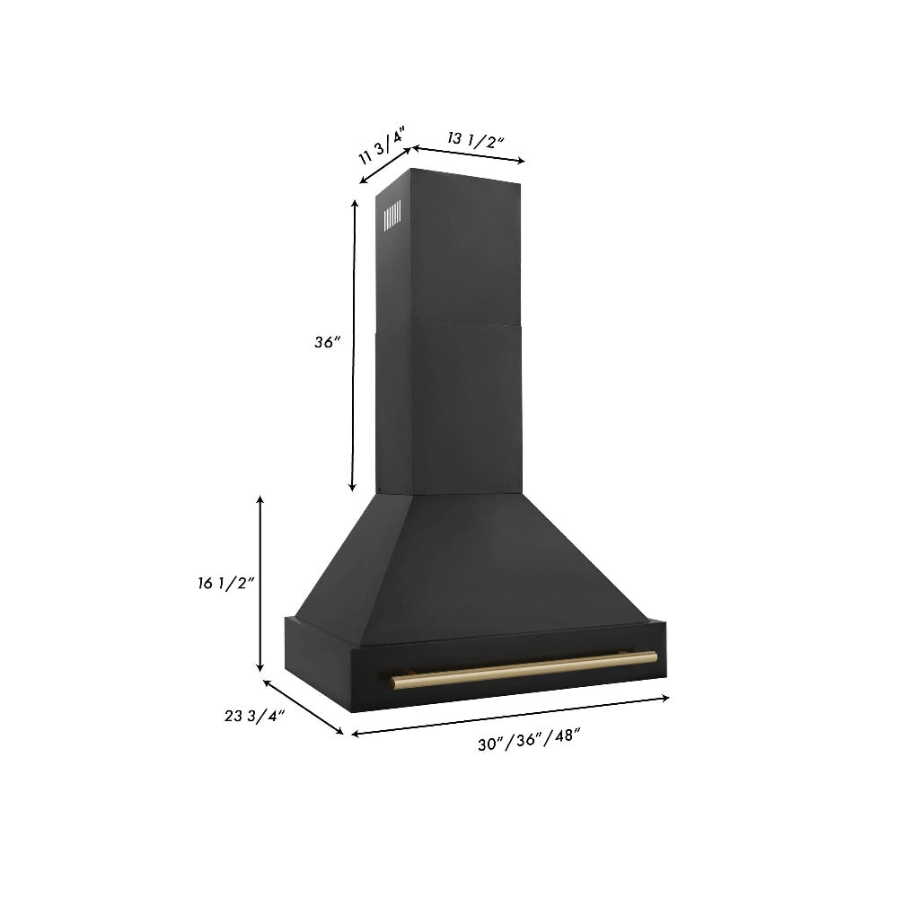 Autograph Edition 30 in. Kitchen Package with Black Stainless Steel Dual Fuel Range, Range Hood, Dishwasher, and Refrigerator with External Water Dispenser with Champagne Bronze Accents 4AKPRRABRHDWV30CB