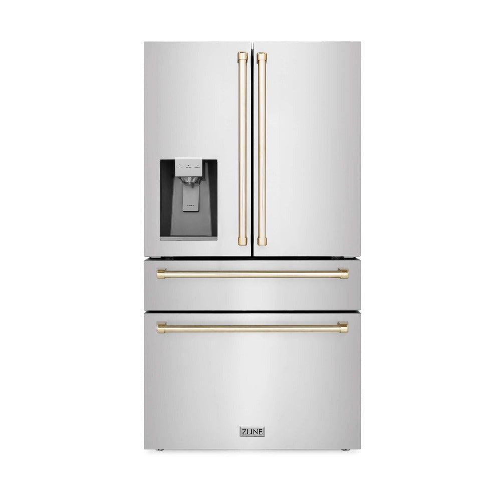 Autograph Edition 30 in. Kitchen Package with Stainless Steel Dual Fuel Range, Range Hood, Dishwasher, and Refrigerator with External Water Dispenser with Polished Gold Accents 4AKPRRARHDWM30G, product image 22 of 27
