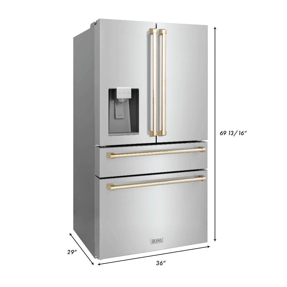 Autograph Edition 30 in. Kitchen Package with Stainless Steel Dual Fuel Range, Range Hood, Dishwasher, and Refrigerator with External Water Dispenser with Polished Gold Accents 4AKPRRARHDWM30G, product image 27 of 27