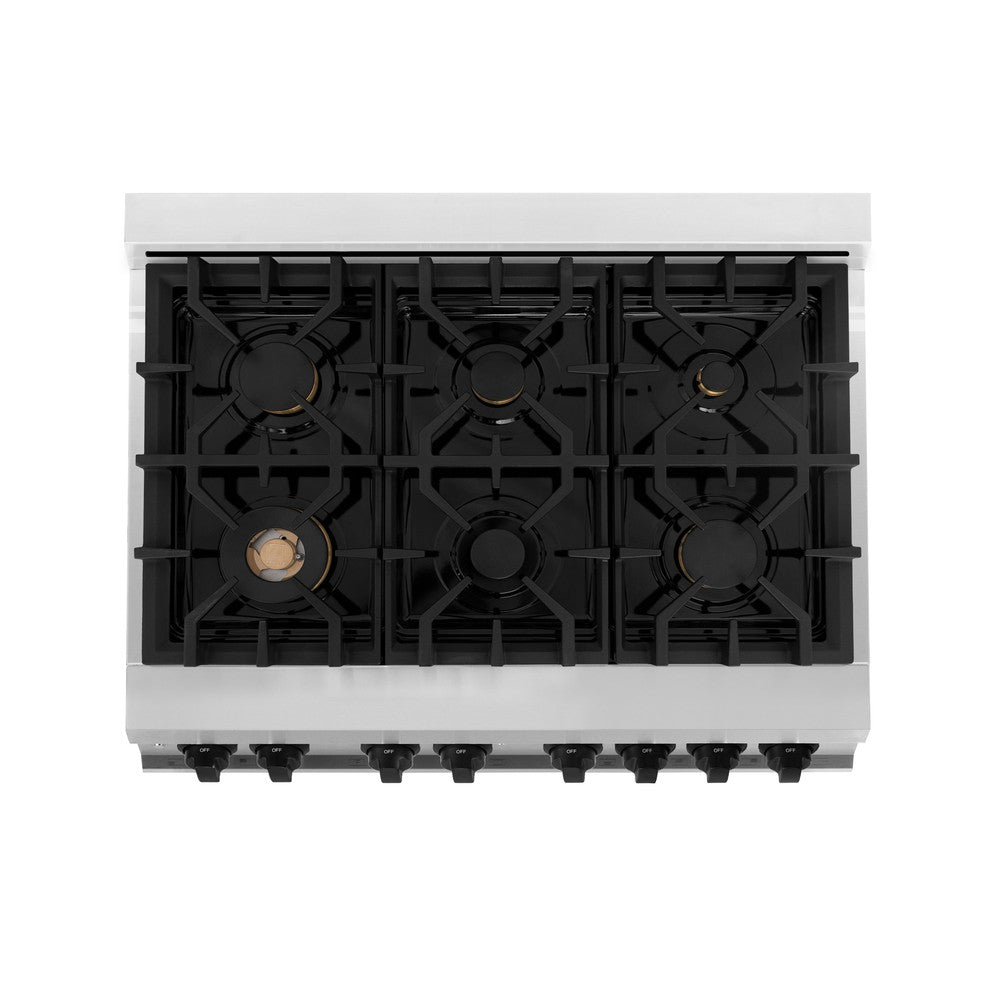 Autograph Edition 36 in. Kitchen Package with Stainless Steel Dual Fuel Range, Range Hood, Dishwasher and Refrigerator Including External Water Dispenser with Matte Black Accents 4AKPRRARHDWM36MB, product image 5 of 28