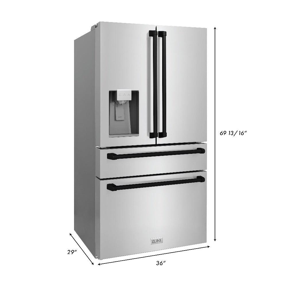 Autograph Edition 36 in. Kitchen Package with Stainless Steel Dual Fuel Range, Range Hood, Dishwasher and Refrigerator Including External Water Dispenser with Matte Black Accents 4AKPRRARHDWM36MB, product image 28 of 28