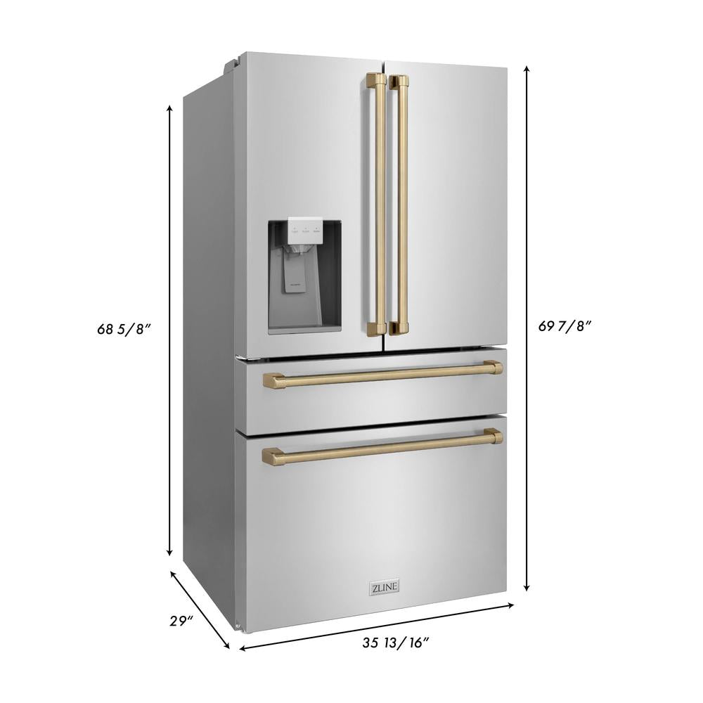 Autograph Edition 48 in. Kitchen Package with Stainless Steel Dual Fuel Range, Range Hood, Dishwasher and Refrigerator Including External Water Dispenser with Champagne Bronze Accents 4AKPRRARHDWM48CB, product image 24 of 24