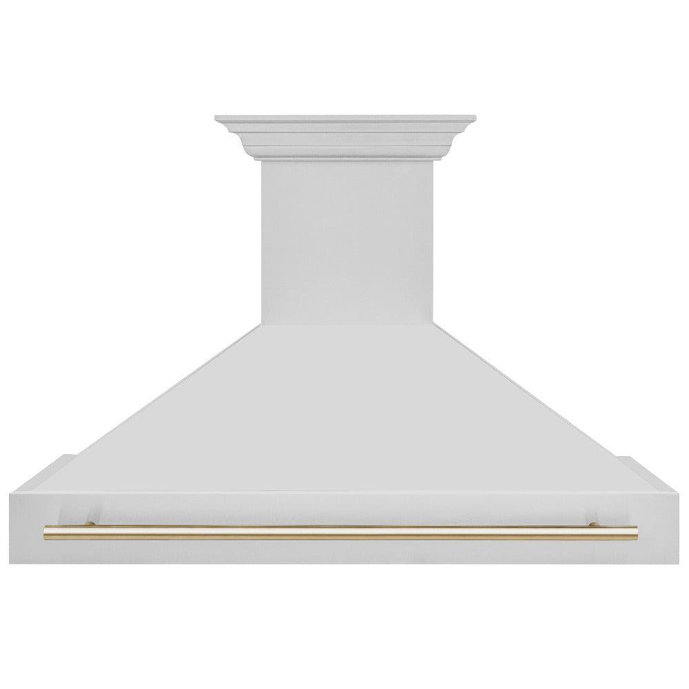 Autograph Edition 48 in. Kitchen Package with Stainless Steel Dual Fuel Range, Range Hood, Dishwasher and Refrigerator Including External Water Dispenser with Polished Gold Accents 4AKPRRARHDWM48G, product image 11 of 29
