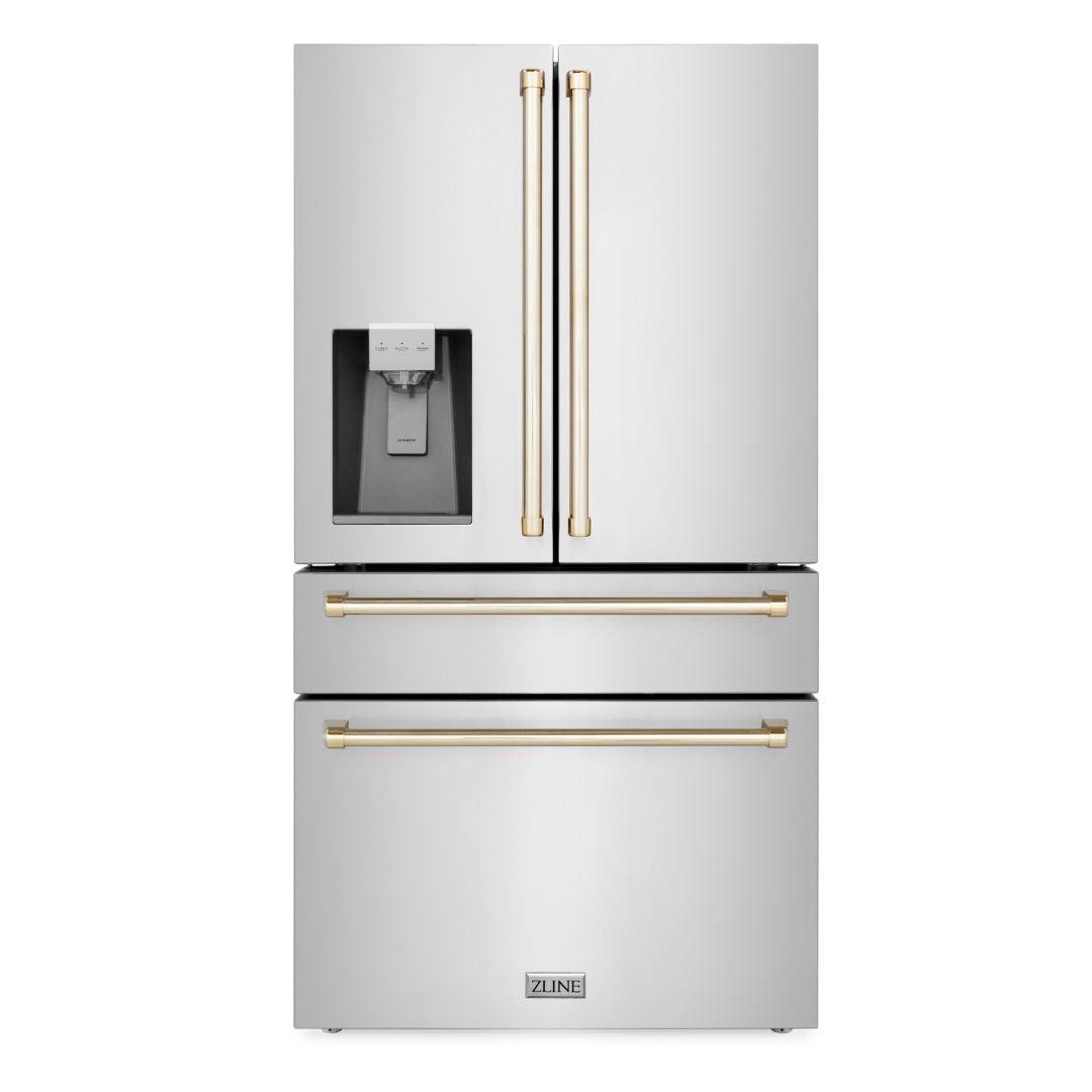 Autograph Edition 48 in. Kitchen Package with Stainless Steel Dual Fuel Range, Range Hood, Dishwasher and Refrigerator Including External Water Dispenser with Polished Gold Accents 4AKPRRARHDWM48G, product image 22 of 29