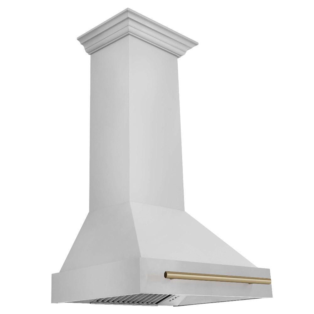 Autograph Edition 30 in. Kitchen Package with Stainless Steel Dual Fuel Range, Range Hood, Dishwasher and Refrigerator with Champagne Bronze Accents 4KAPRRARHDWM30CB