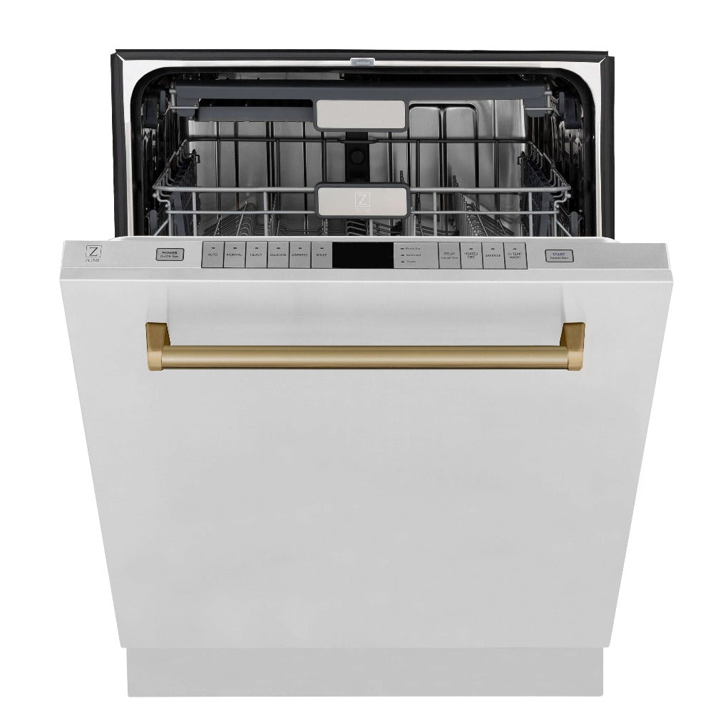 Autograph Edition 30 in. Kitchen Package with Stainless Steel Dual Fuel Range, Range Hood, Dishwasher and Refrigerator with Champagne Bronze Accents 4KAPRRARHDWM30CB