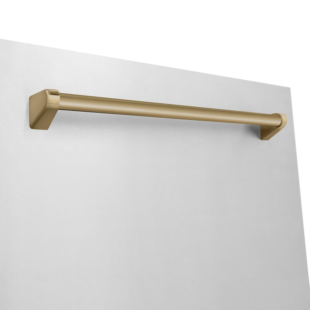 Autograph Edition 36 in. Kitchen Package with Stainless Steel Dual Fuel Range, Range Hood, Dishwasher and Refrigerator with Champagne Bronze Accents 4KAPRRARHDWM36CB