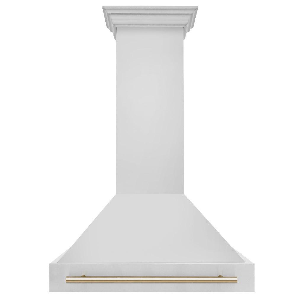 Autograph Edition 36 in. Kitchen Package with Stainless Steel Dual Fuel Range, Range Hood, Dishwasher and Refrigerator with Polished Gold Accents 4KAPRRARHDWM36G