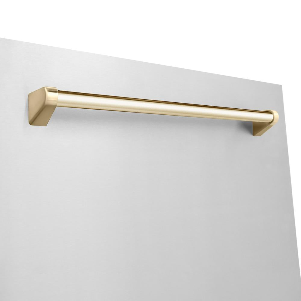 Autograph Edition 36 in. Kitchen Package with Stainless Steel Dual Fuel Range, Range Hood, Dishwasher and Refrigerator with Polished Gold Accents 4KAPRRARHDWM36G