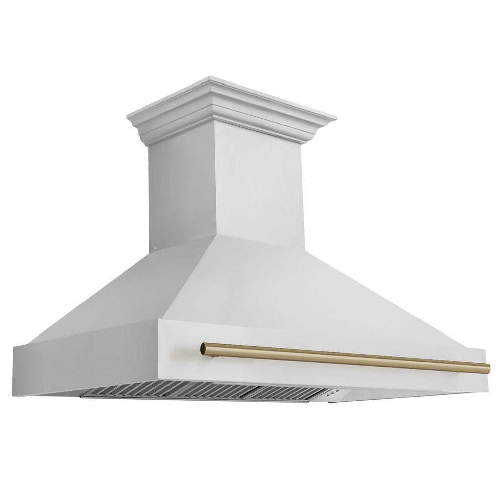 Autograph Edition 48 in. Kitchen Package with Stainless Steel Dual Fuel Range, Range Hood, Dishwasher and Refrigerator with Champagne Bronze Accents 4KAPRRARHDWM48CB