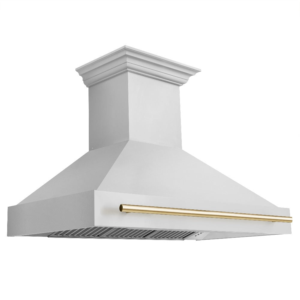 Autograph Edition 48 in. Kitchen Package with Stainless Steel Dual Fuel Range, Range Hood, Dishwasher and Refrigerator with Polished Gold Accents 4KAPRRARHDWM48G