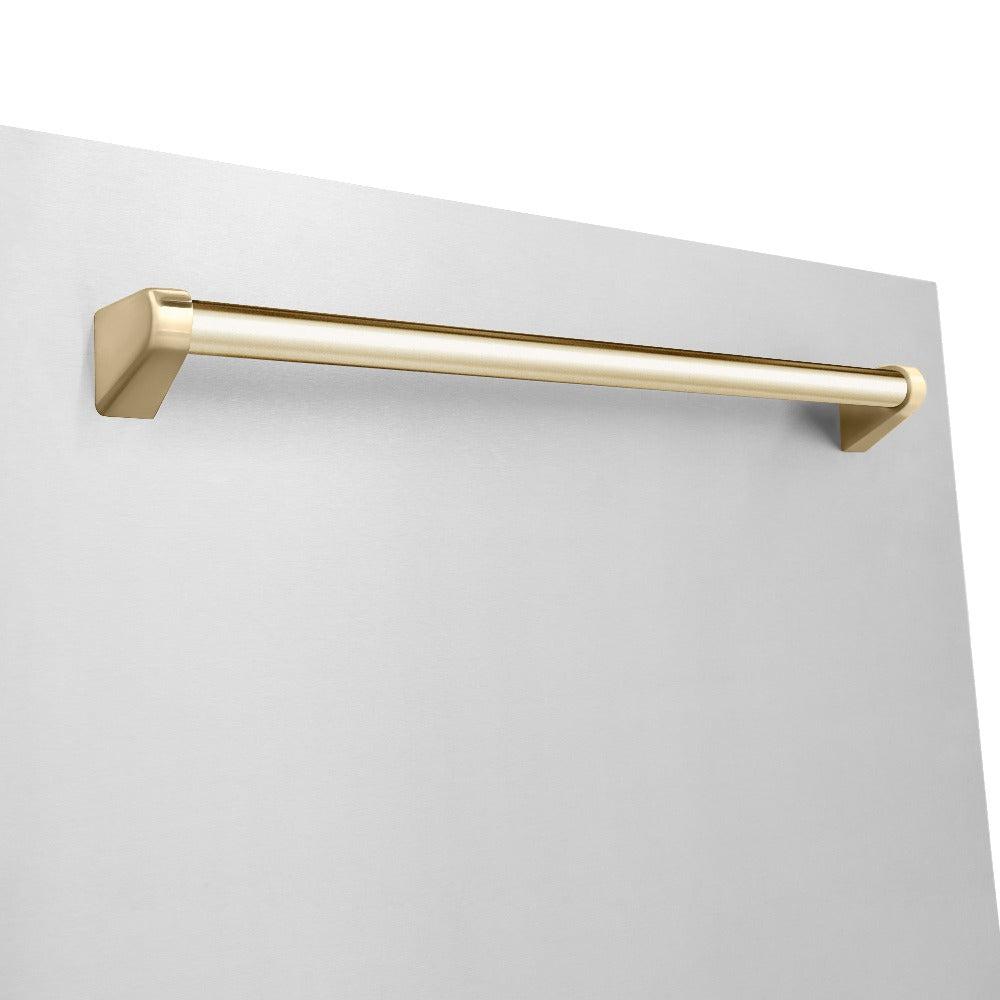 Autograph Edition 48 in. Kitchen Package with Stainless Steel Dual Fuel Range, Range Hood, Dishwasher and Refrigerator with Polished Gold Accents 4KAPRRARHDWM48G