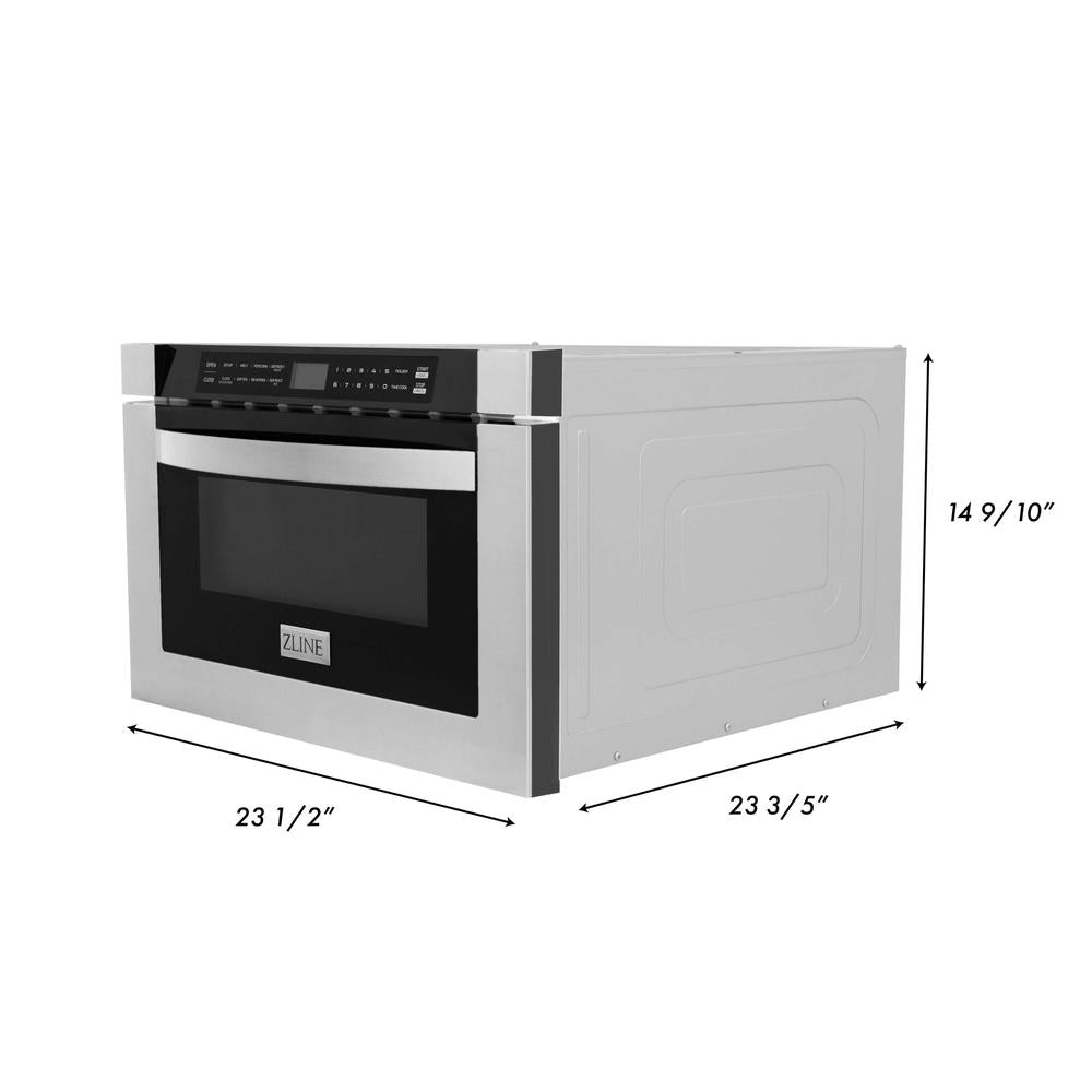 30 in. Kitchen Package with Stainless Steel Dual Fuel Range, Range Hood, Microwave Drawer and Tall Tub Dishwasher 4KPRARH30MWDWV