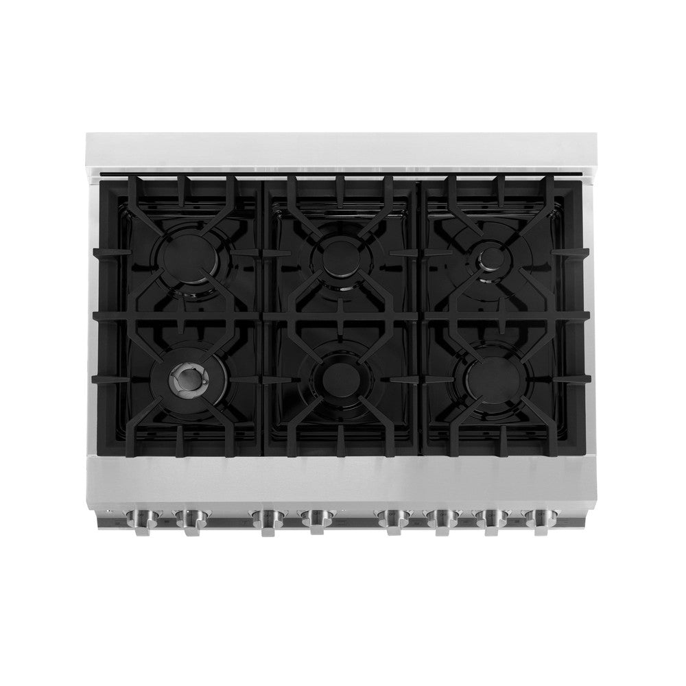 36 in. Kitchen Package with Stainless Steel Dual Fuel Range, Range Hood, Microwave Drawer and Tall Tub Dishwasher 4KPRARH36MWDWV