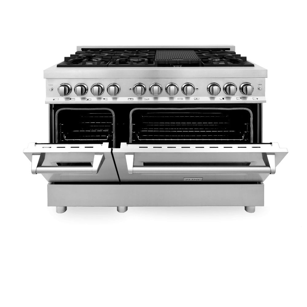 48 in. Kitchen Package with Stainless Steel Dual Fuel Range, Range Hood, Microwave Drawer and Tall Tub Dishwasher 4KPRARH48MWDWV