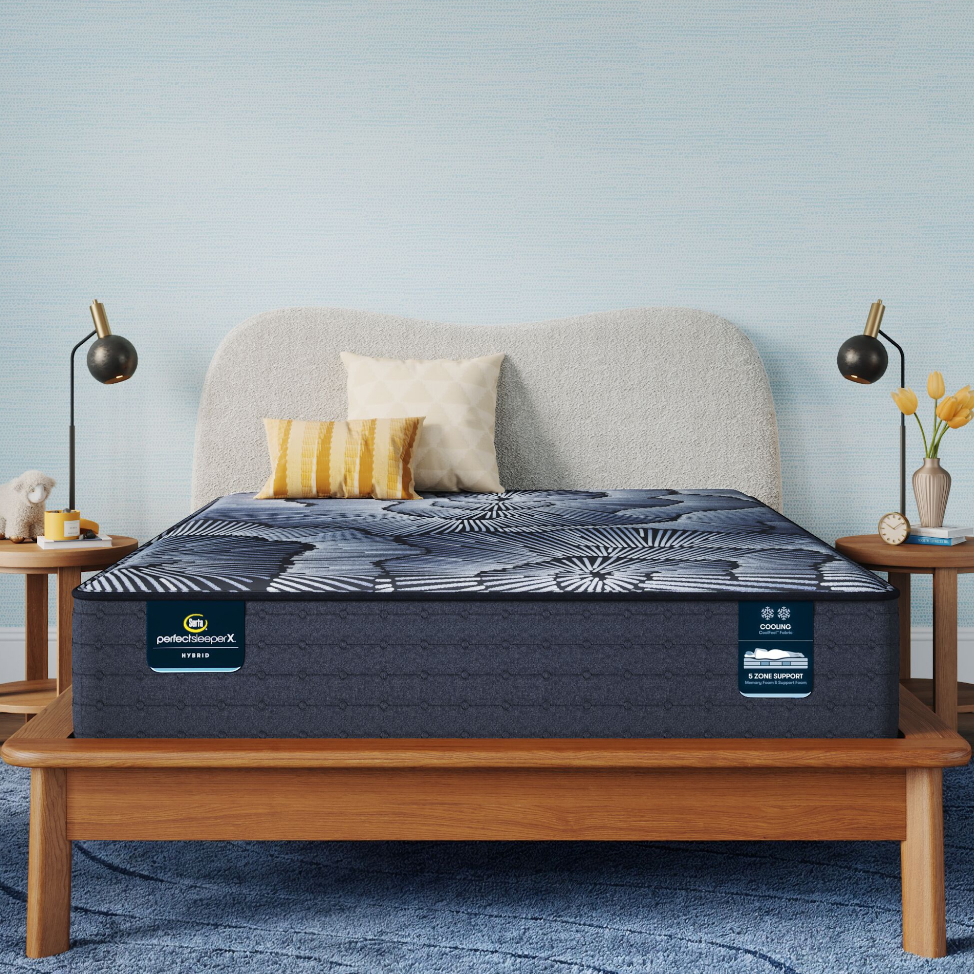 Perfect Sleeper X Aspen 12.5" Hybrid Firm Mattress Low Profile Set -Twin XL 5000001919820