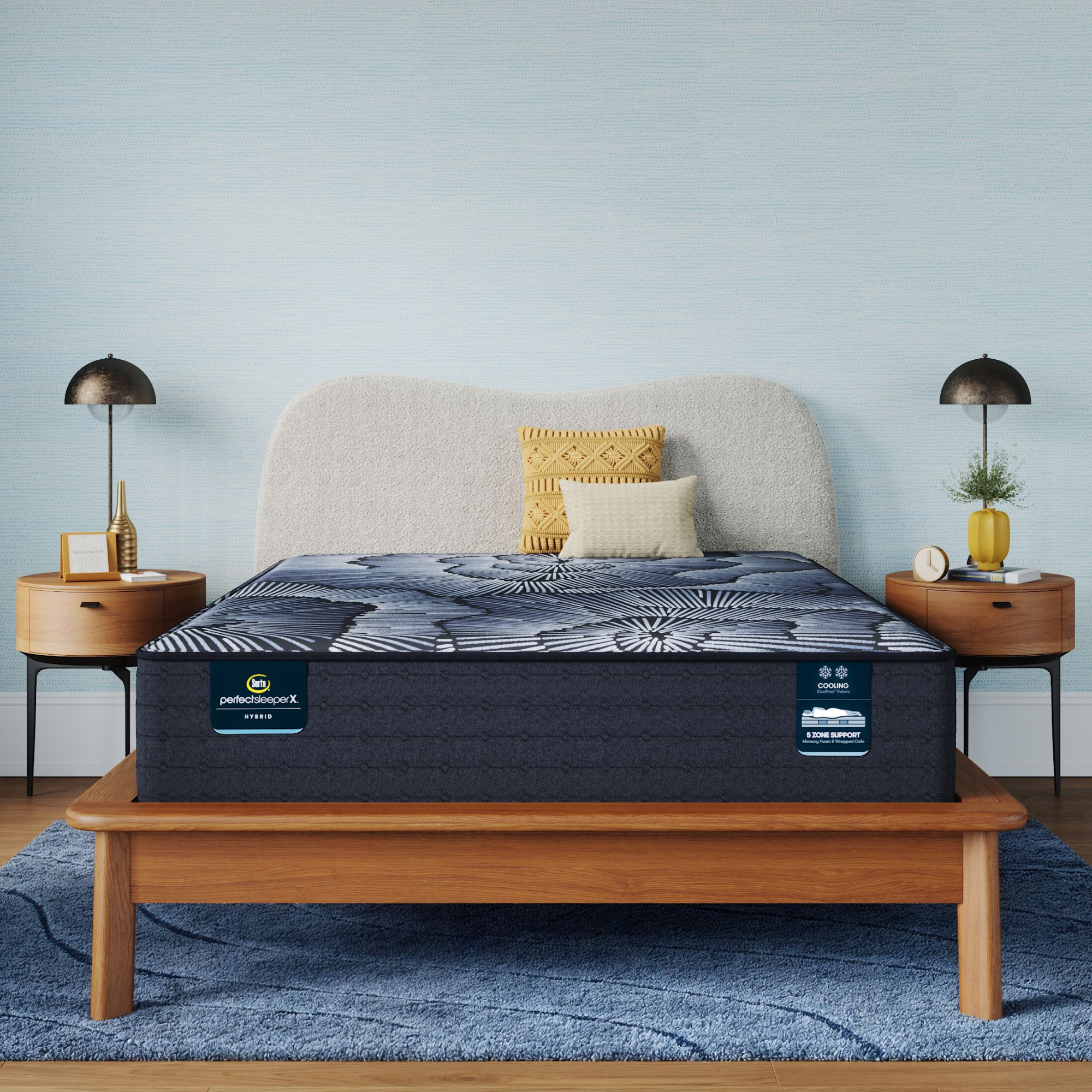 Perfect Sleeper X Kendall 13" Hybrid Plush Mattress Low Profile Set -Full 5000119729830