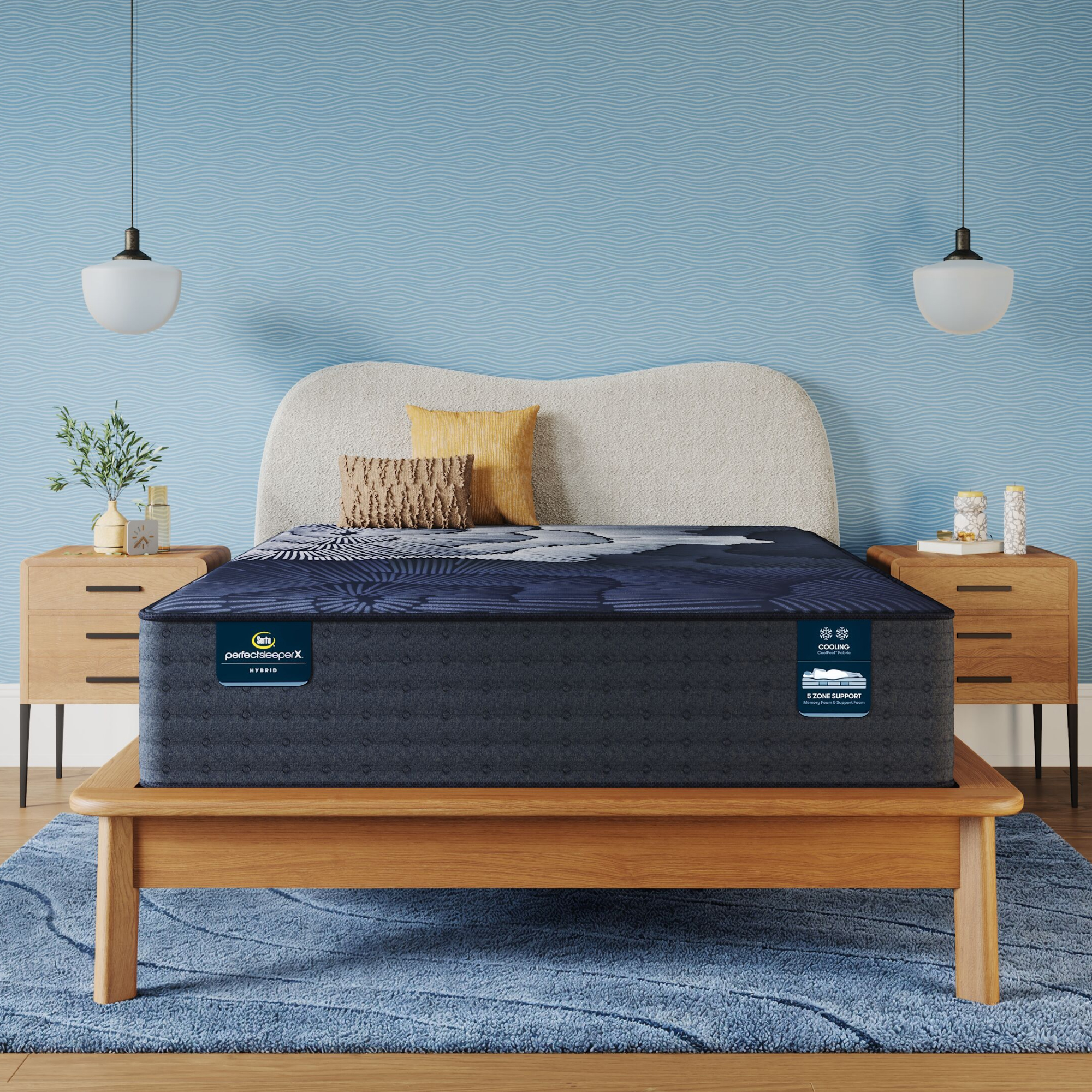 Perfect Sleeper X Prescott 14" Hybrid Plush Mattress Low Profile Set -California King 5000141529870