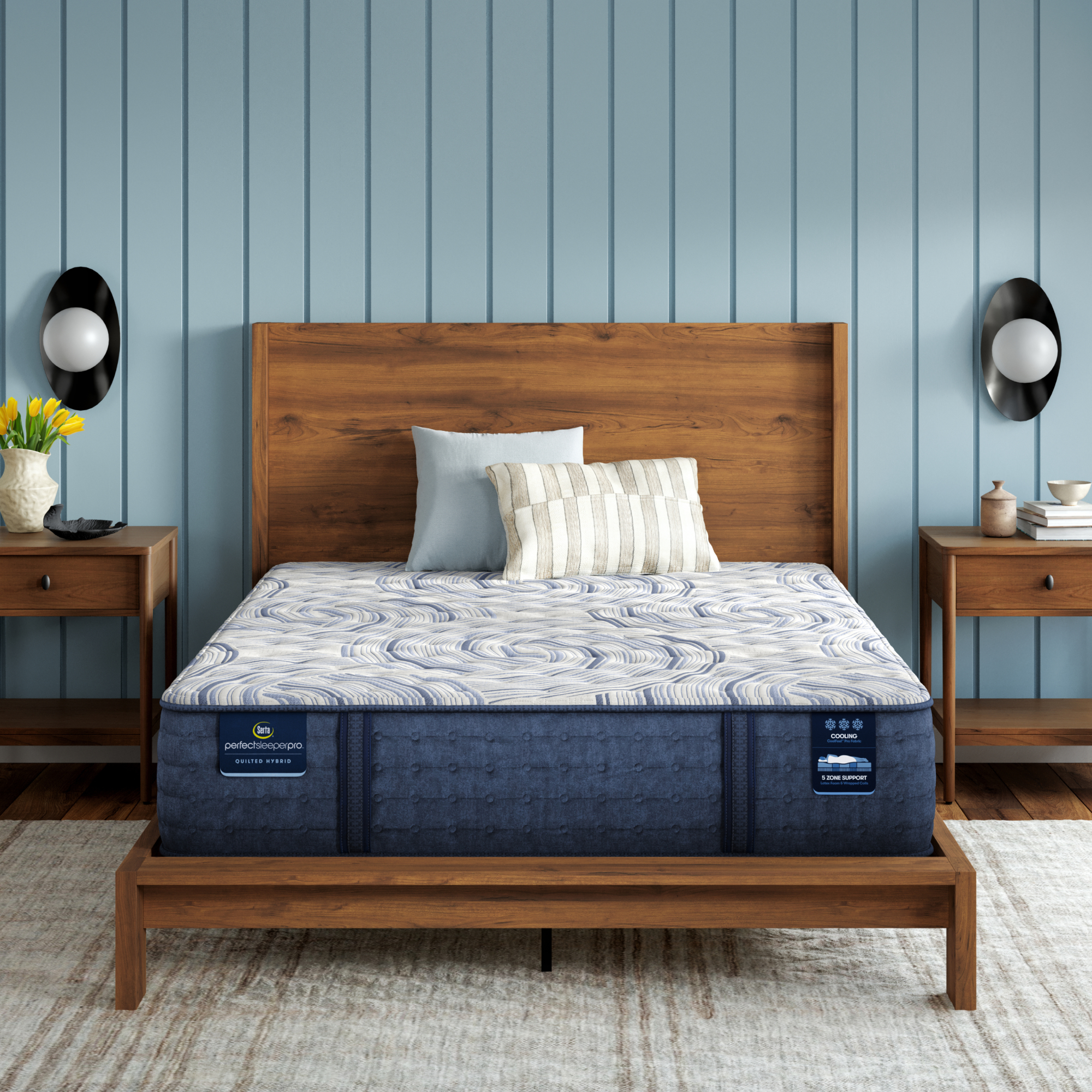 Perfect Sleeper Pro Hampton 12.5" Latex Hybrid Extra Firm Mattress Low Profile Set -Queen 5001000919850