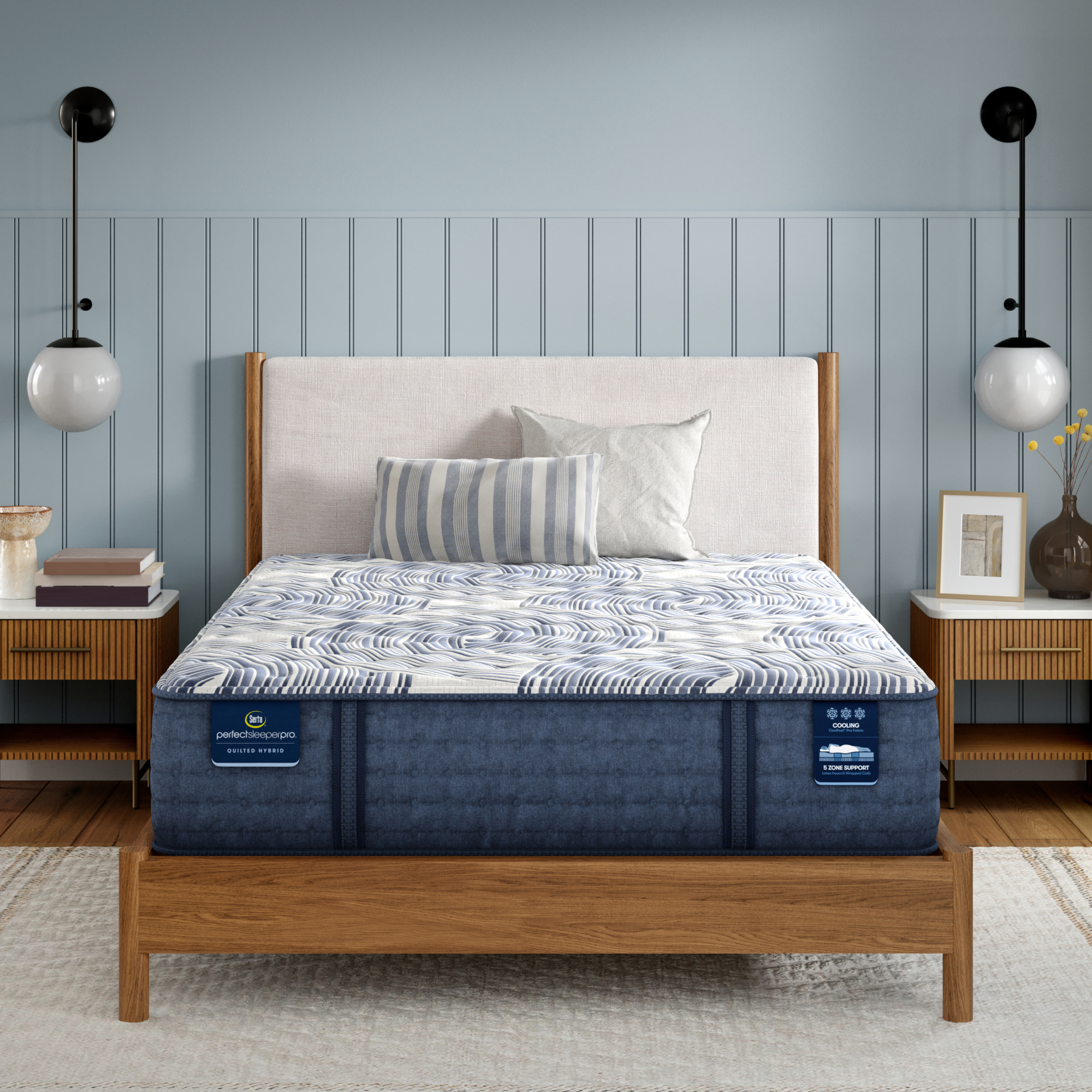 Perfect Sleeper Pro Geneva 13.5" Latex Hybrid Firm Mattress Low Profile Set -King 5001047719860
