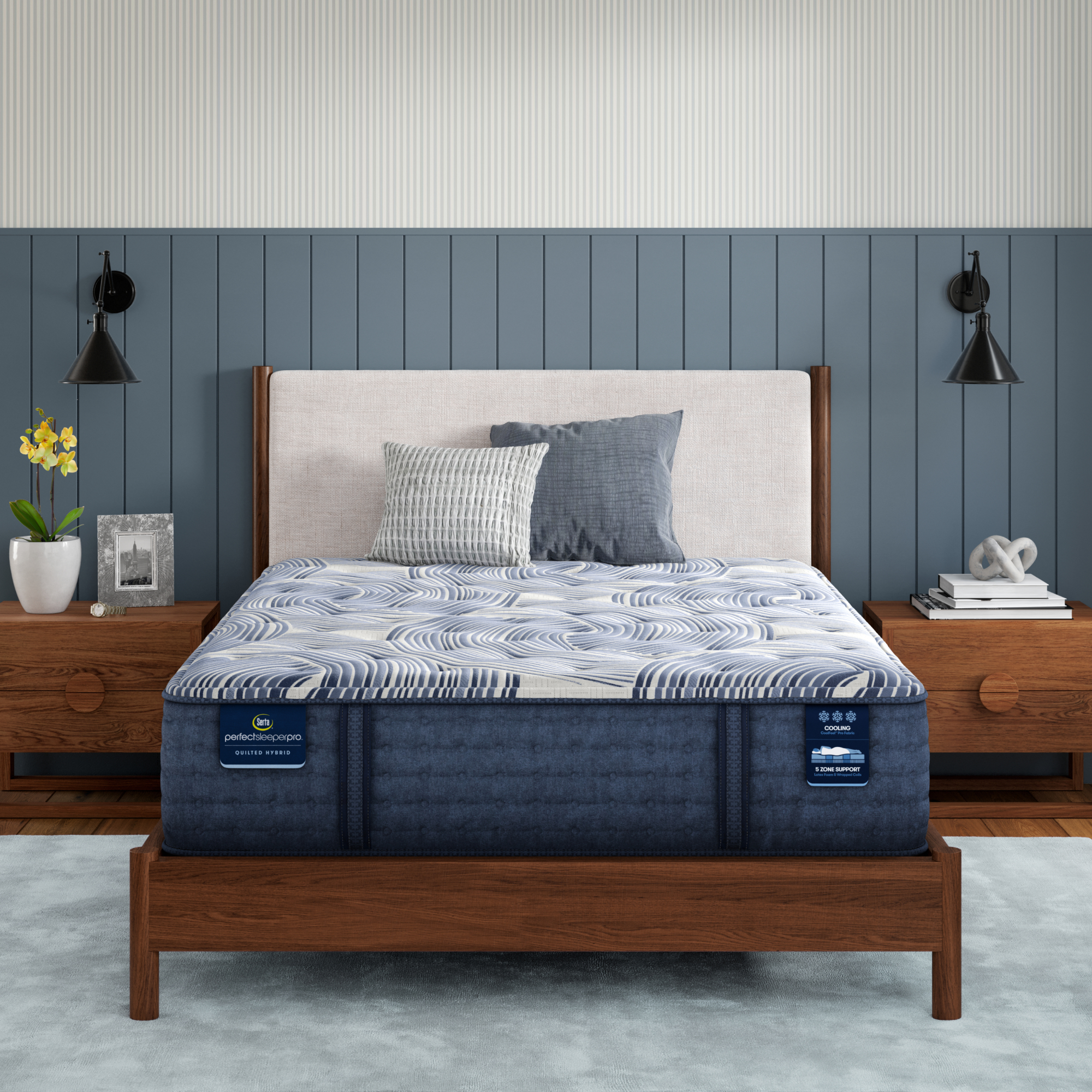 Perfect Sleeper Pro Dublin 14" Latex Hybrid Medium Mattress Low Profile Set -Twin XL 5001081619820