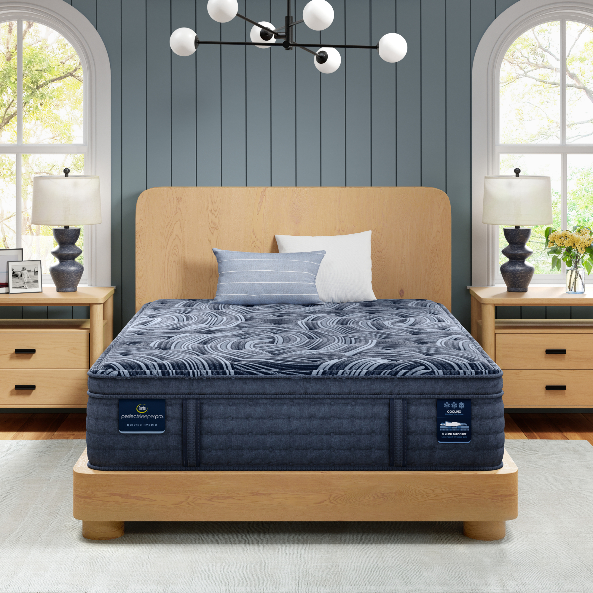 Perfect Sleeper Pro Valais 15" Latex Hybrid Plush Pillow Top Mattress Low Profile Set -California King 5001225339870
