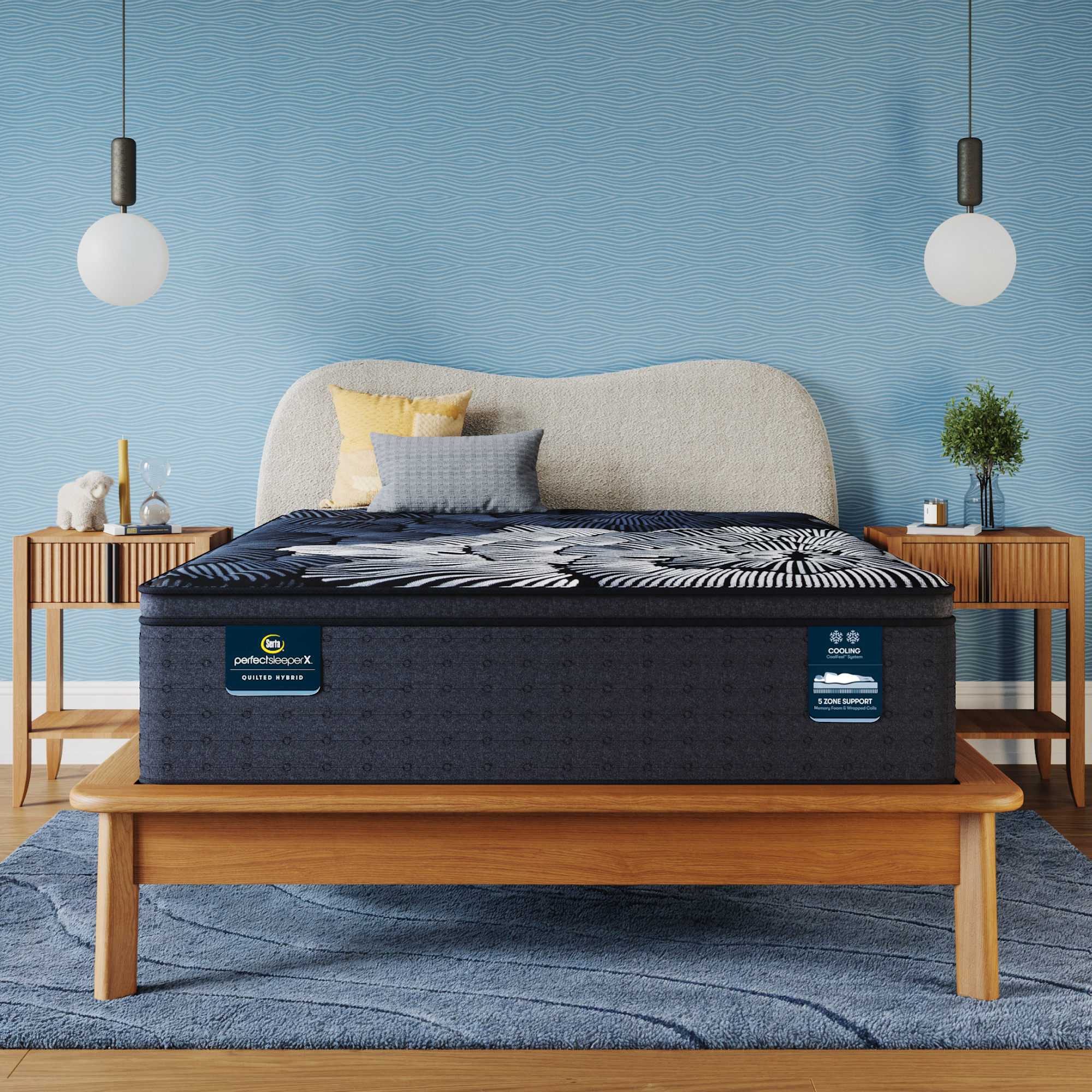 Perfect Sleeper X Max 15" Hybrid Plush Pillow Top Mattress Low Profile Set -California King 5001229339870