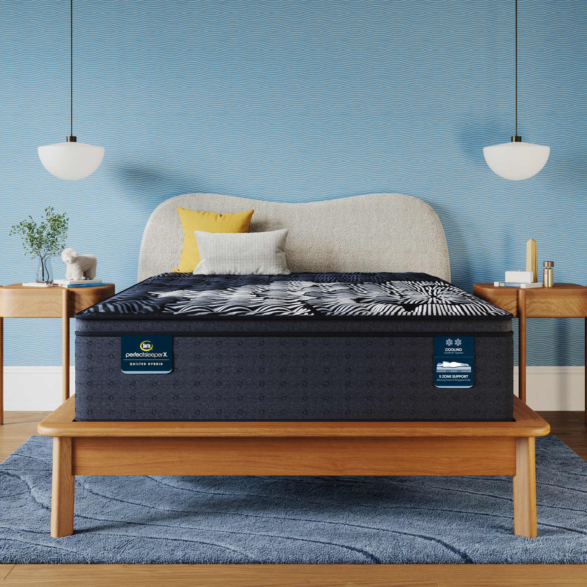 Perfect Sleeper X Max 15.25" Hybrid Firm Pillow Top Mattress Low Profile Set -Queen 5001233339850