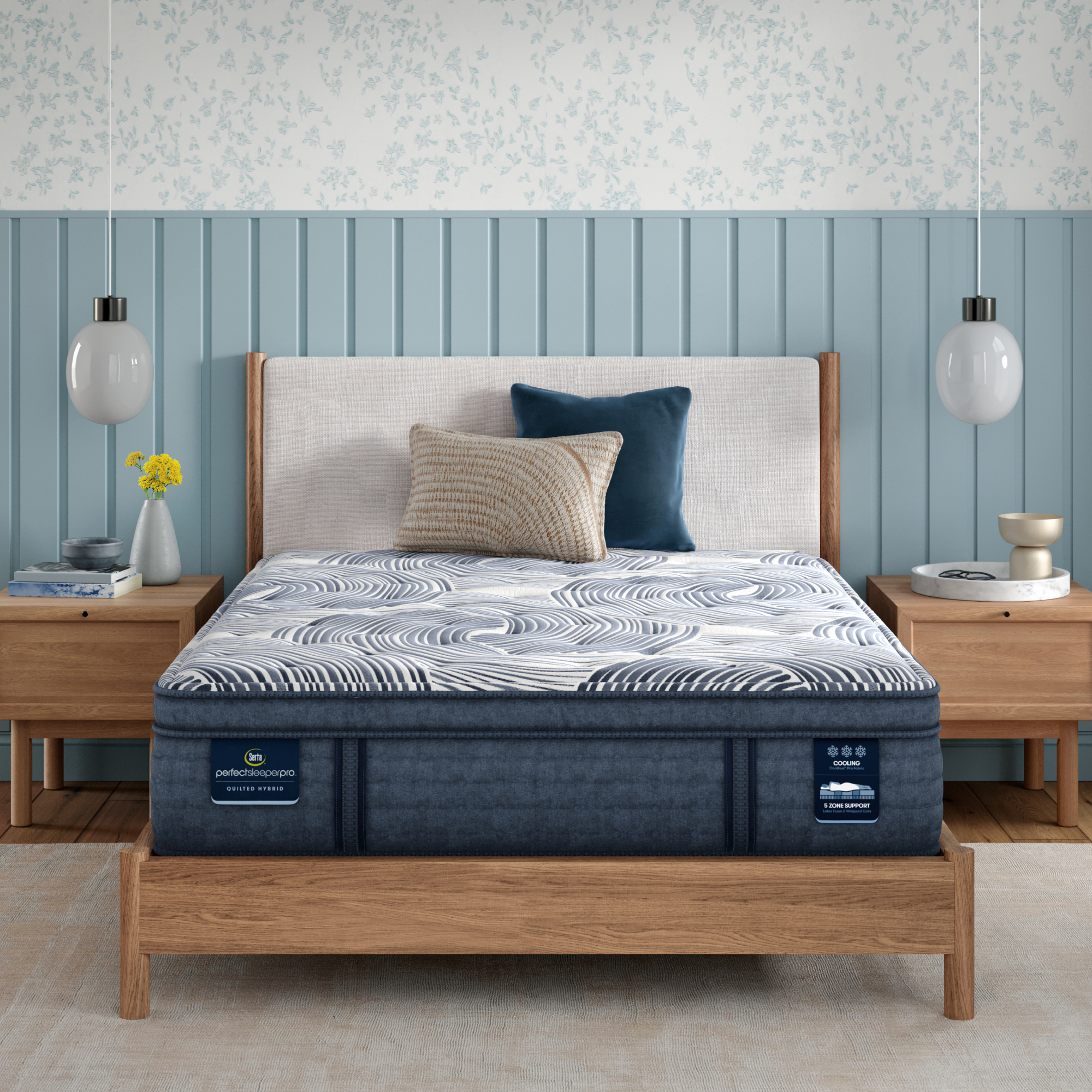 Perfect Sleeper Pro Edinburgh 15" Latex Hybrid Plush Pillow Top Mattress Low Profile Set -Twin XL 5001354539820