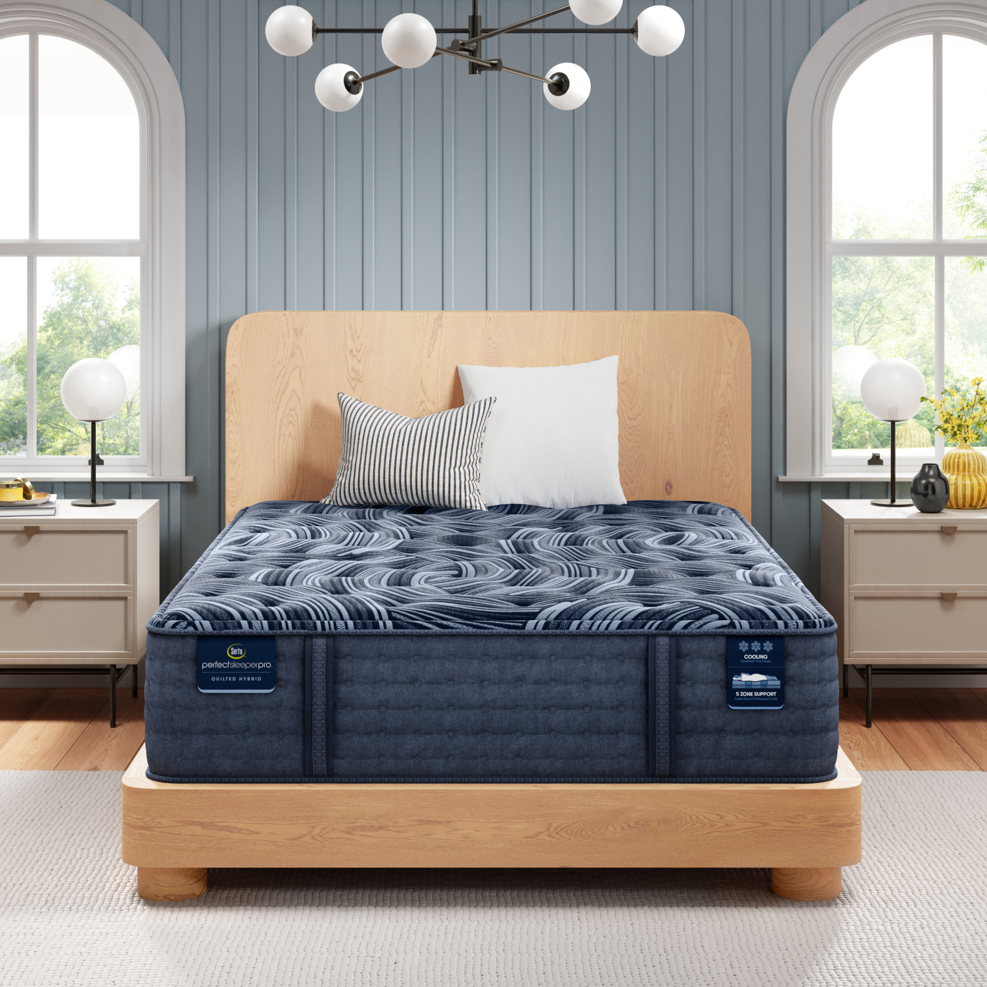 Perfect Sleeper Pro New Paris 15" Latex Hybrid Medium Mattress Low Profile Set -Twin XL 5001483419820