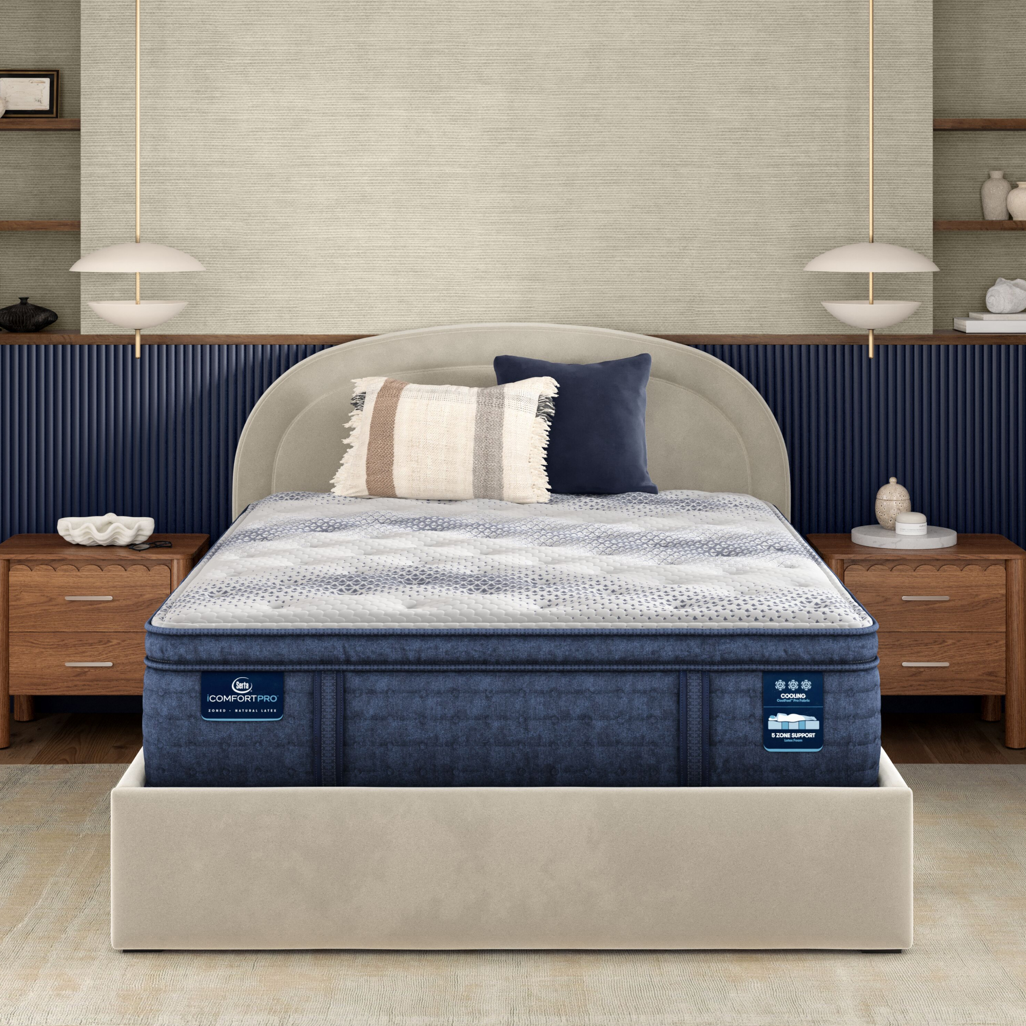 iComfortPro Buckingham 16" Latex Foam Plush Pillow Top Mattress Set -Twin XL 5008000039920