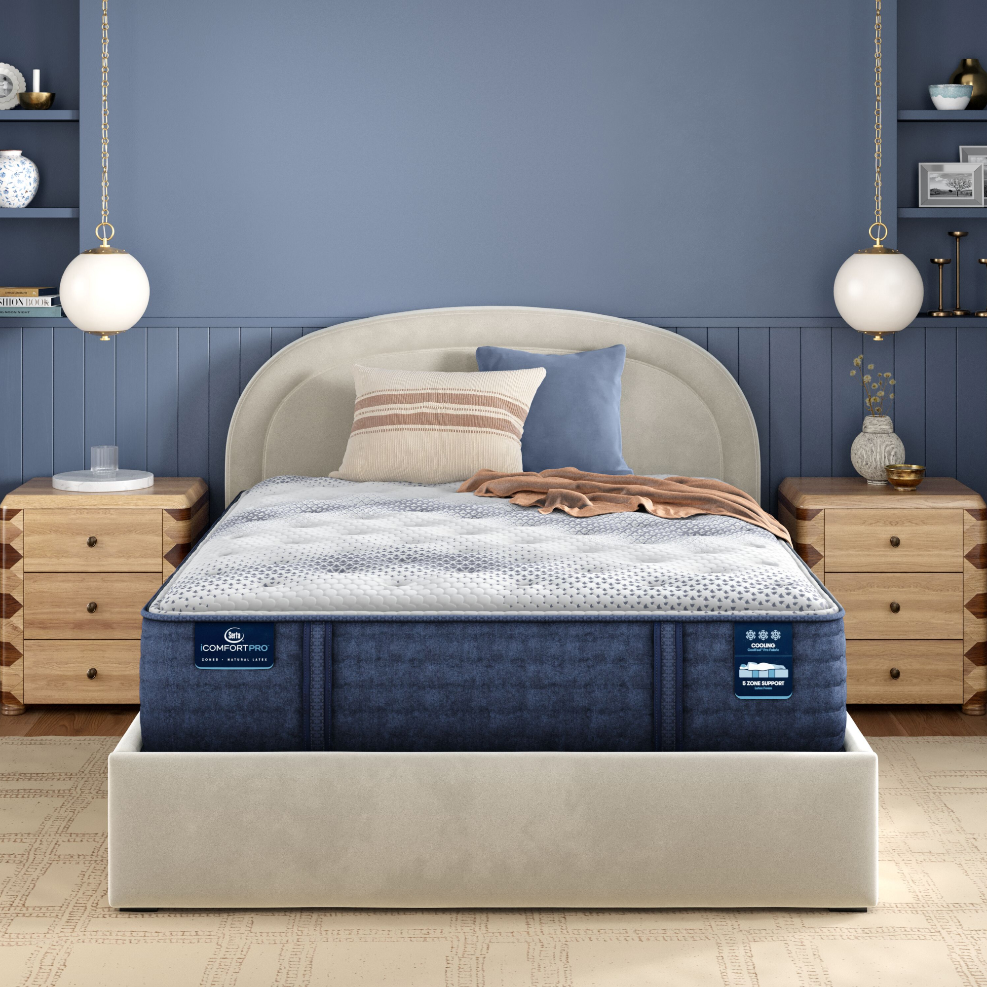 iComfortPro Canterbury 15" Latex Foam Plush Mattress Low Profile Set -King 5008000229860