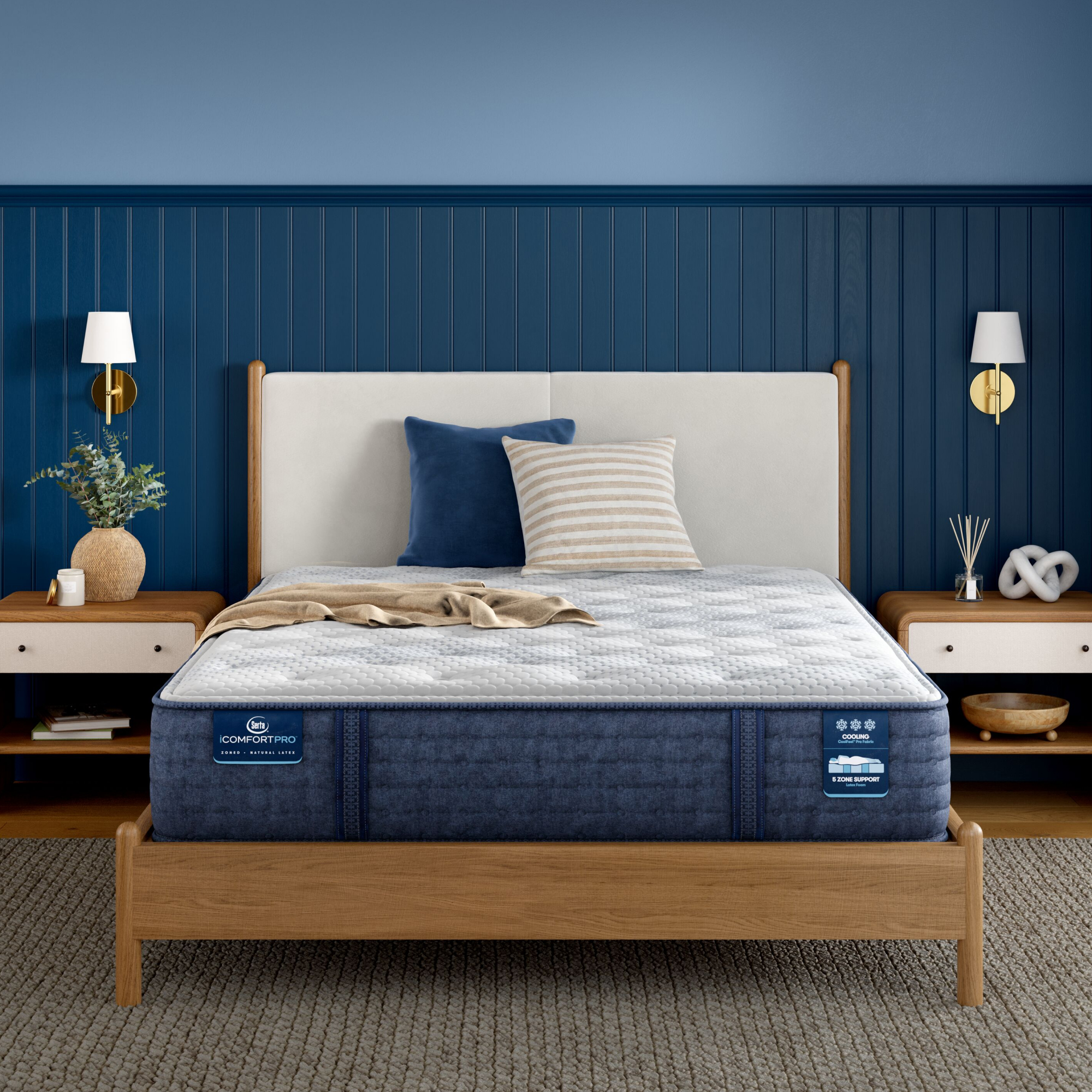 iComfortPro Ambrose 13" Latex Foam Plush Mattress Low Profile Set -Twin XL 5008037629820