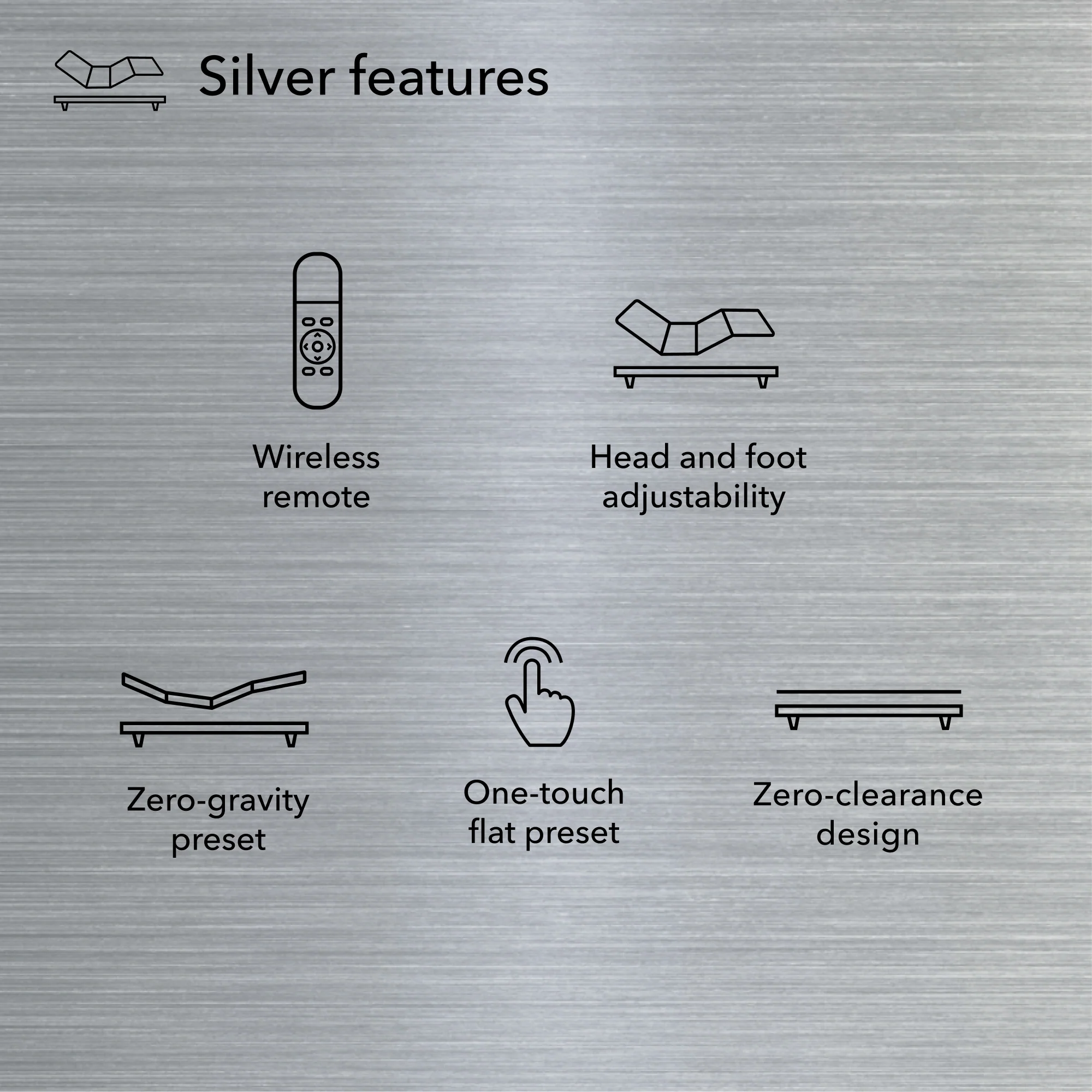 Baselogic™ Silver Adjustable Base - King 5008334197560