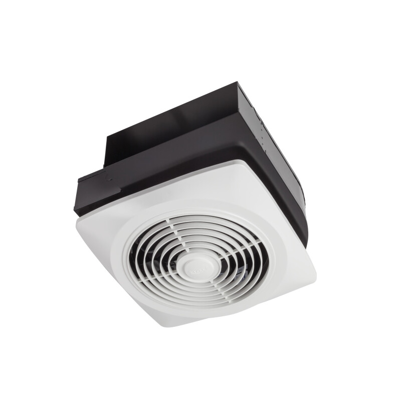 10-Inch, 300 CFM Side Discharge Ventilation Fan, Square Plastic Grille, 9.0 Sones 502