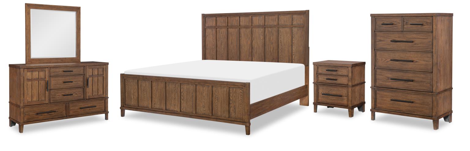 Complete Panel Bed, Queen 5/0, Mirror, Dresser, Chest 5036QPBMDC