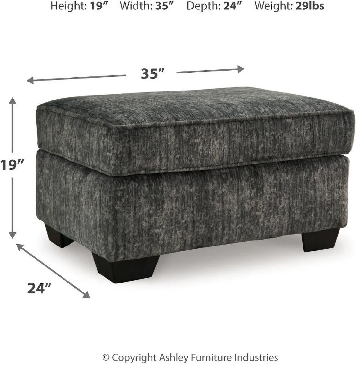 Lonoke Ottoman In Gunmetal 5050414