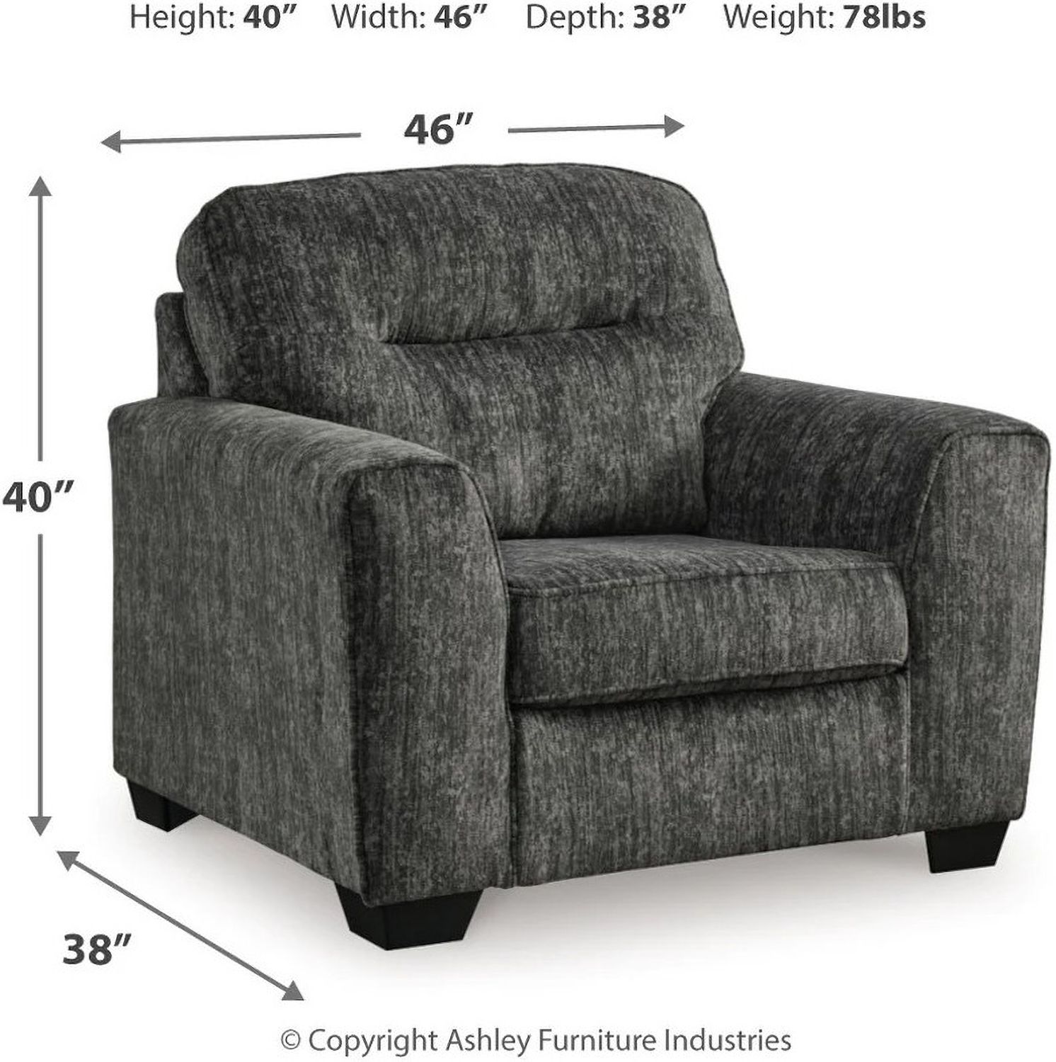Lonoke Chair and a Half In Gunmetal 5050423