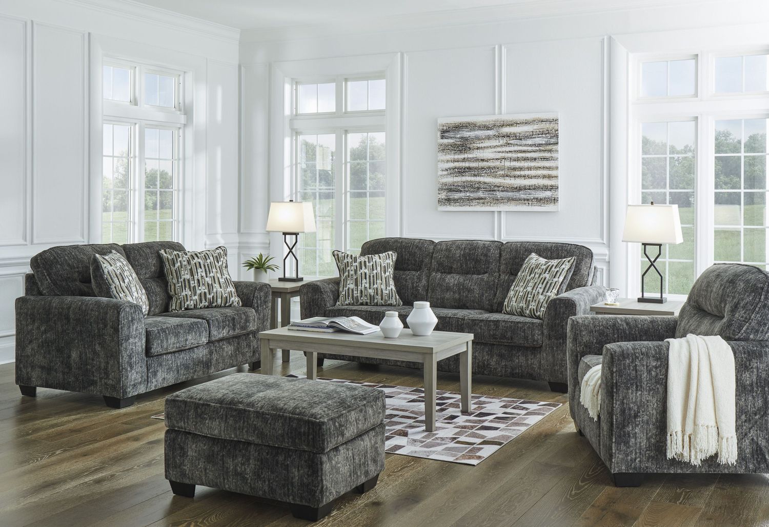 Lonoke Living Room Set In Gunmetal 50504U1